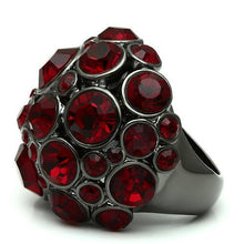 LO2501 - Ruthenium Brass Ring with Top Grade Crystal  in Siam