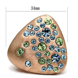 LO2535 - Brass Ring Rose Gold Women Top Grade Crystal Multi Color