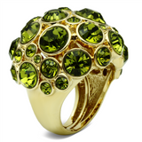 LO2544 - Brass Ring Gold Women Top Grade Crystal Olivine color