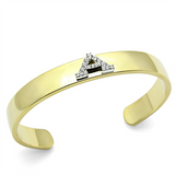 LO2570 - White Metal Bangle Gold+Rhodium Women Top Grade Crystal Clear
