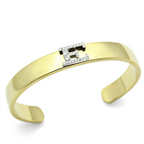 LO2574 - White Metal Bangle Gold+Rhodium Women Top Grade Crystal Clear