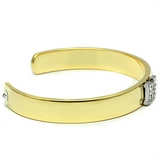 LO2582 - Gold+Rhodium White Metal Bangle with Top Grade Crystal  in Clear