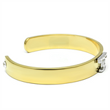 LO2589 - Gold+Rhodium White Metal Bangle with Top Grade Crystal  in Clear