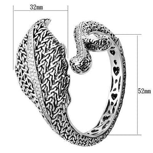 LO2618 - Brass Bangle Rhodium Women AAA Grade CZ Clear