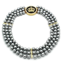 LO2645 - Brass Necklace Gold Women Semi-Precious Jet