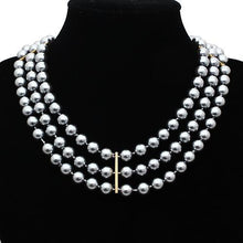 LO2645 - Brass Necklace Gold Women Semi-Precious Jet
