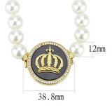 LO2647 - Brass Necklace Gold Women Semi-Precious Jet