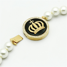 LO2647 - Brass Necklace Gold Women Semi-Precious Jet