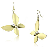 LO2651 - Iron Earrings Matte Gold & Gold Women Top Grade Crystal Clear