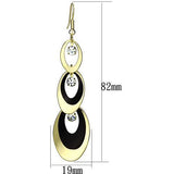 LO2652 - Iron Earrings Gold+Ruthenium Women Top Grade Crystal Clear