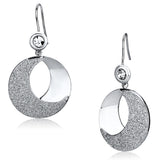 LO2669 - Iron Earrings Rhodium Women Top Grade Crystal Clear