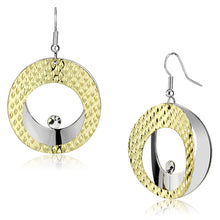 LO2672 - Iron Earrings Gold+Rhodium Women Top Grade Crystal Clear