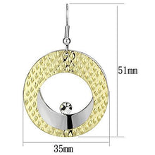 LO2672 - Iron Earrings Gold+Rhodium Women Top Grade Crystal Clear