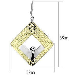 LO2673 - Iron Earrings Gold+Rhodium Women Top Grade Crystal Clear