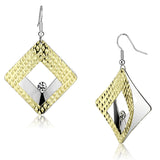 LO2673 - Iron Earrings Gold+Rhodium Women Top Grade Crystal Clear
