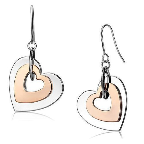 LO2675 - Iron Earrings Rose Gold + Rhodium Women No Stone No Stone