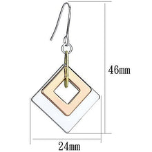 LO2676 - Iron Earrings Rhodium + Gold + Rose Gold Women No Stone No Stone