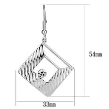 LO2678 - Iron Earrings Rhodium Women Top Grade Crystal Clear