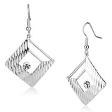 LO2678 - Iron Earrings Rhodium Women Top Grade Crystal Clear