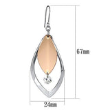 LO2684 - Iron Earrings Rose Gold + Rhodium Women AAA Grade CZ Clear