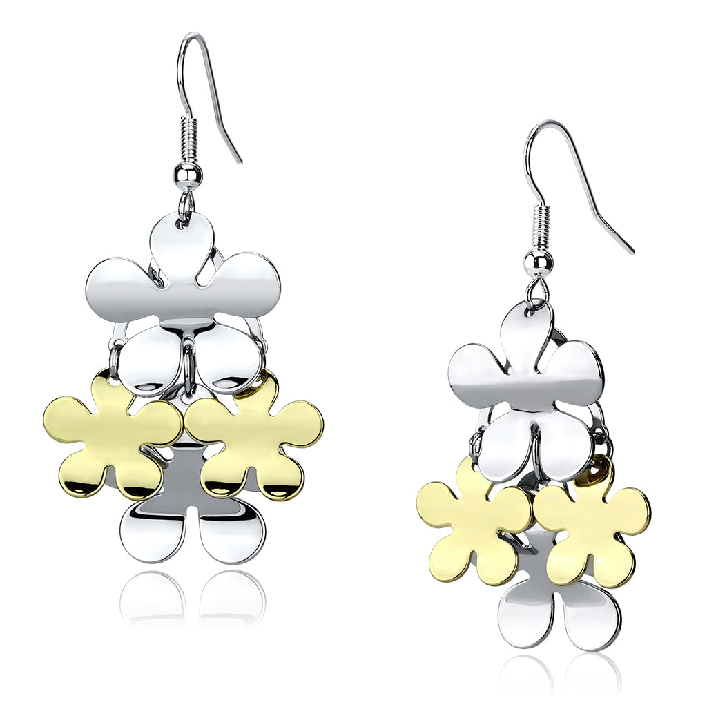 LO2686 - Iron Earrings Gold+Rhodium Women No Stone No Stone