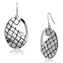 LO2690 - Iron Earrings Rhodium Women Top Grade Crystal Clear