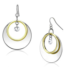 LO2692 - Iron Earrings Reverse Two-Tone Women AAA Grade CZ Clear