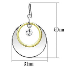 LO2692 - Iron Earrings Reverse Two-Tone Women AAA Grade CZ Clear