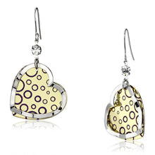 LO2694 - Iron Earrings Gold+Rhodium Women Top Grade Crystal Clear