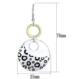 LO2699 - Iron Earrings Reverse Two-Tone Women Epoxy Jet