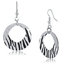 LO2702 - Iron Earrings Rhodium Women Epoxy Jet