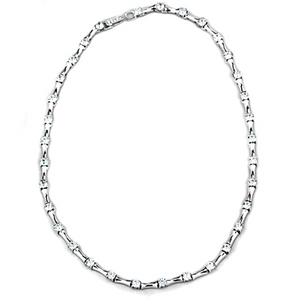 LO2709 - Brass Necklace Rhodium Women AAA Grade CZ Clear