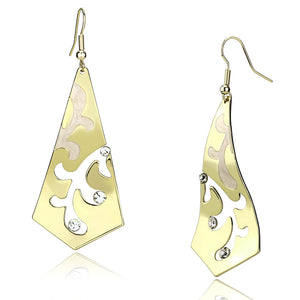 LO2710 - Iron Earrings Gold Women Top Grade Crystal Clear