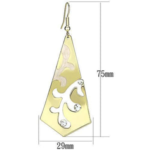 LO2710 - Iron Earrings Gold Women Top Grade Crystal Clear
