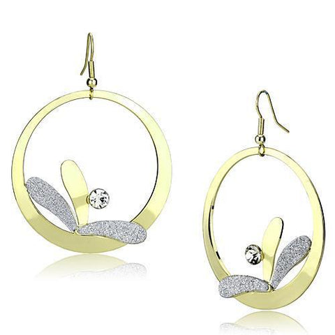 LO2715 - Iron Earrings Gold Women Top Grade Crystal Clear