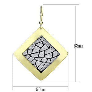 LO2720 - Iron Earrings Matte Gold & Gold Women No Stone No Stone