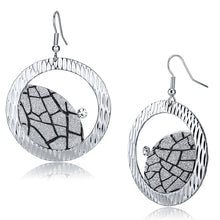 LO2725 - Iron Earrings Rhodium Women Top Grade Crystal Clear