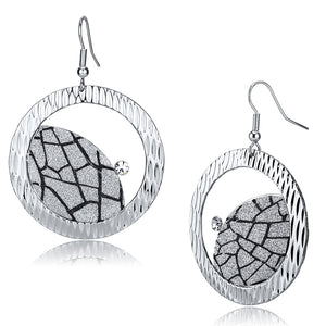 LO2725 - Iron Earrings Rhodium Women Top Grade Crystal Clear