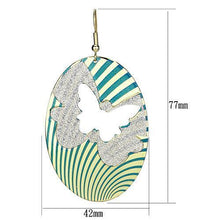 LO2726 - Iron Earrings Gold Women Epoxy Capri Blue