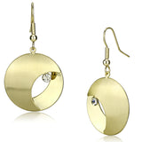 LO2738 - Iron Earrings Matte Gold & Gold Women Top Grade Crystal Clear