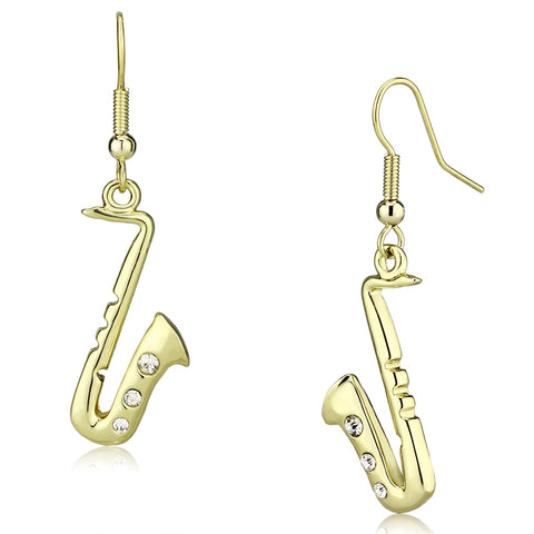 LO2741 - Iron Earrings Gold Women Top Grade Crystal Clear