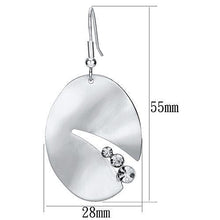 LO2743 - Iron Earrings Matte Rhodium & Rhodium Women Top Grade Crystal Clear