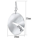 LO2743 - Iron Earrings Matte Rhodium & Rhodium Women Top Grade Crystal Clear