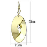 LO2744 - Iron Earrings Matte Gold & Gold Women Top Grade Crystal Clear