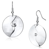 LO2745 - Iron Earrings Rhodium Women Top Grade Crystal Clear