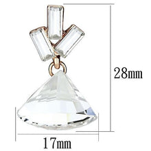 LO2751 - Iron Earrings Rose Gold Women Top Grade Crystal Clear