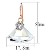 LO2755 - Iron Earrings Rose Gold Women Top Grade Crystal Clear