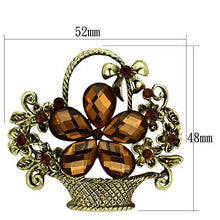 LO2760 - White Metal Brooches Antique Copper Women Synthetic Smoked Quartz