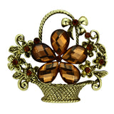LO2760 - White Metal Brooches Antique Copper Women Synthetic Smoked Quartz