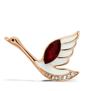 LO2761 - White Metal Brooches Flash Gold Women Top Grade Crystal Siam
